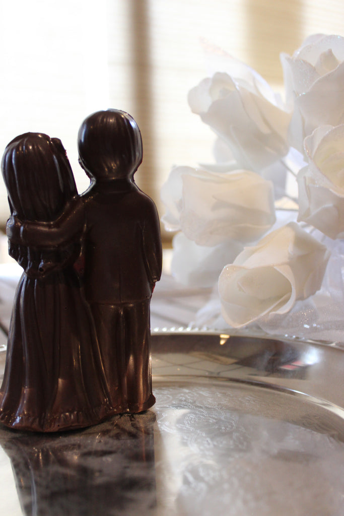 Chocolate Bride and Groom Cake Topper