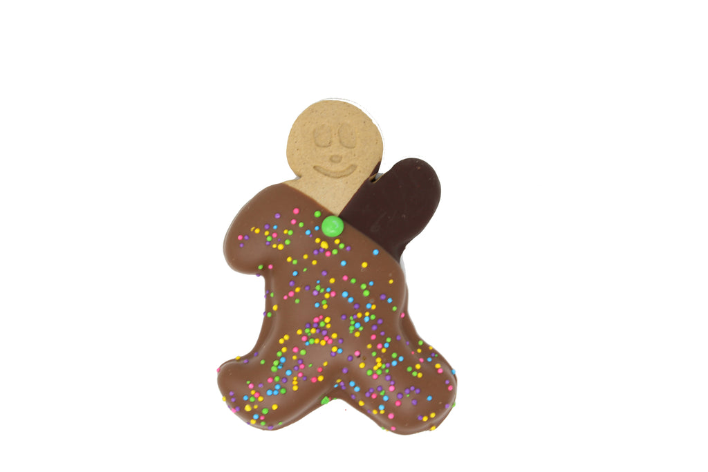 Gingerbread Man Dipped In Chocolate